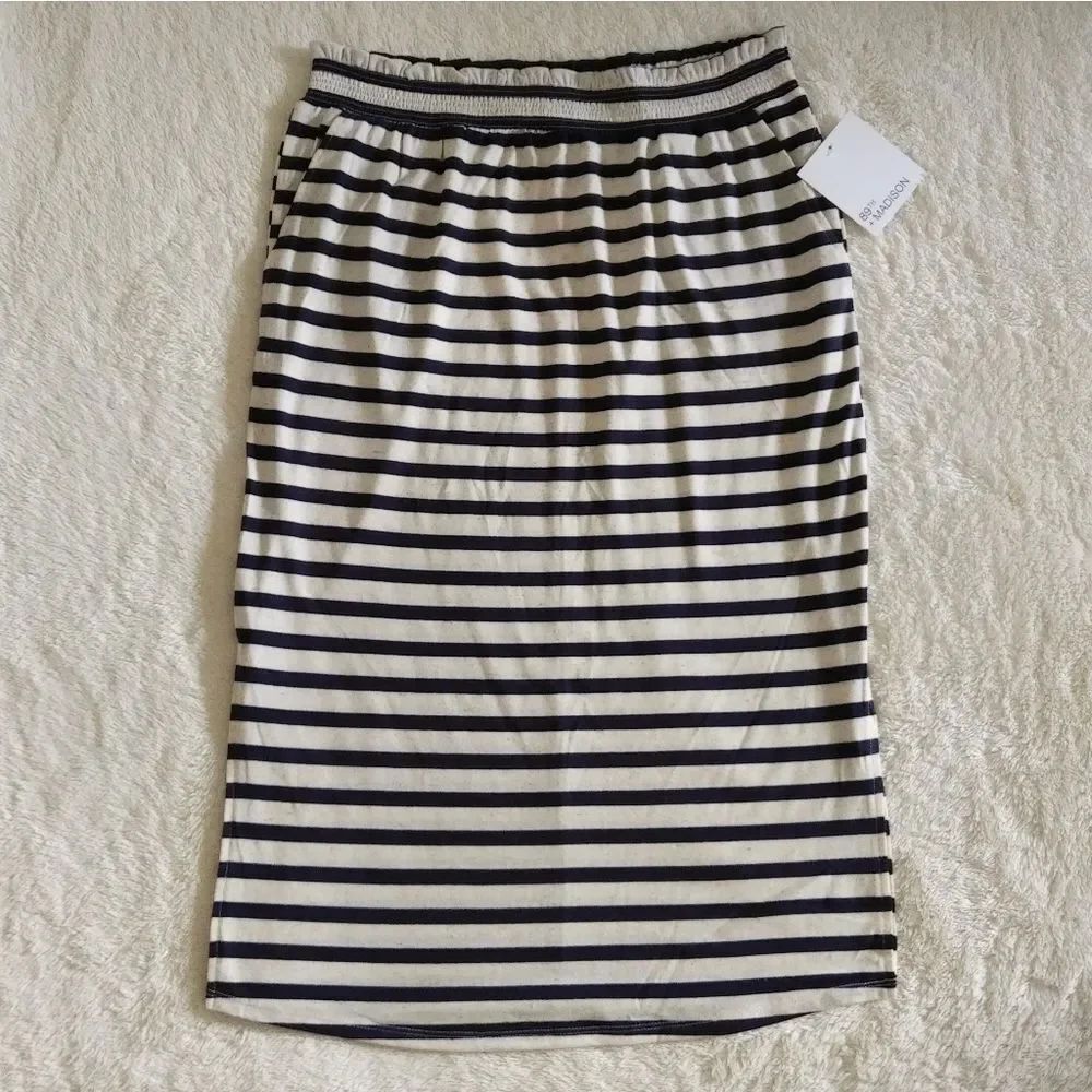 ✨️HP✨️ 89th + Madison Striped Midi Skirt -NWT